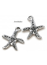5 Silver Plated Large Starfish Charm Beads 25mm Lead & Cadium Free ~ For Stylish Jewellery Making